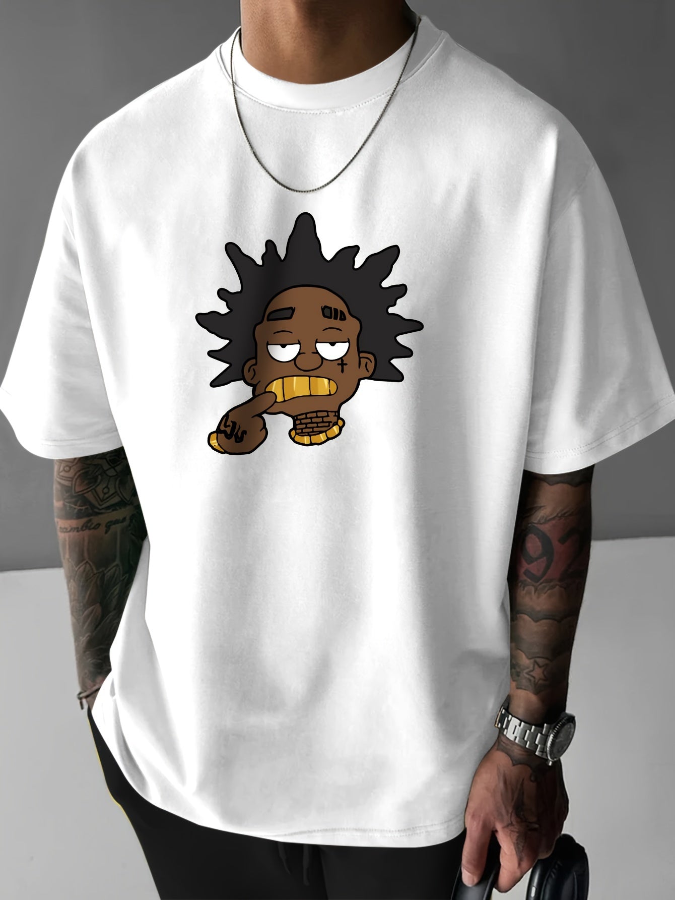 Men's Graphic Tee with Unique Portrait Design
