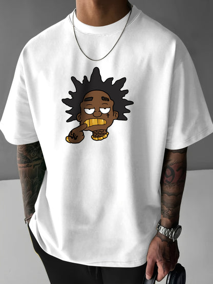 Men's Graphic Tee with Unique Portrait Design