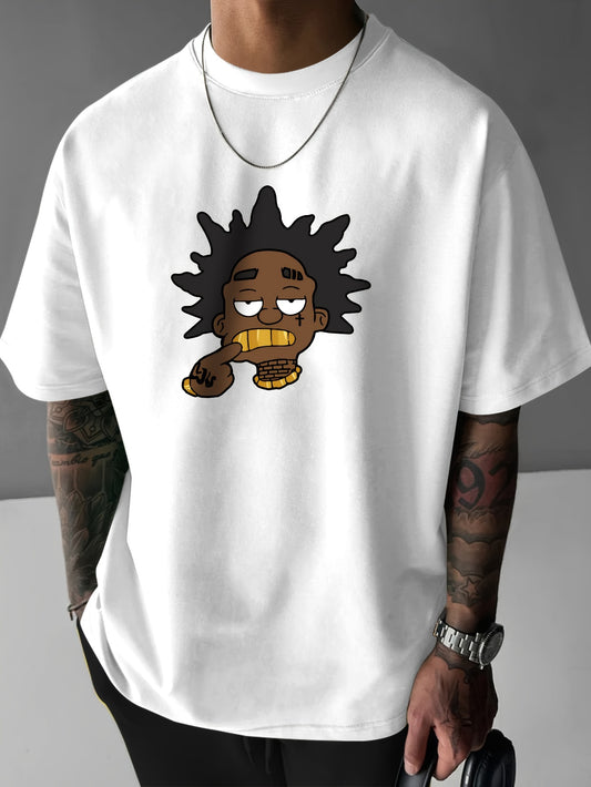Men's Graphic Tee with Unique Portrait Design