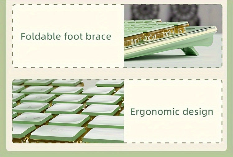 Wired Keyboard | Full Size 104 Quiet Keys, Comfortable Typing with Pudding-Style Keycaps, Durable All-Metal Panel, Soft LED Backlight