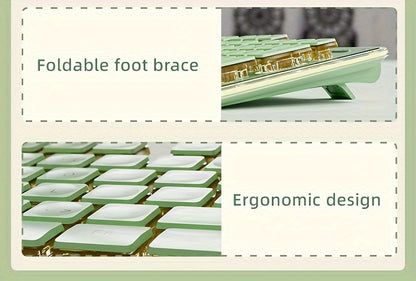 Wired Keyboard | Full Size 104 Quiet Keys, Comfortable Typing with Pudding-Style Keycaps, Durable All-Metal Panel, Soft LED Backlight