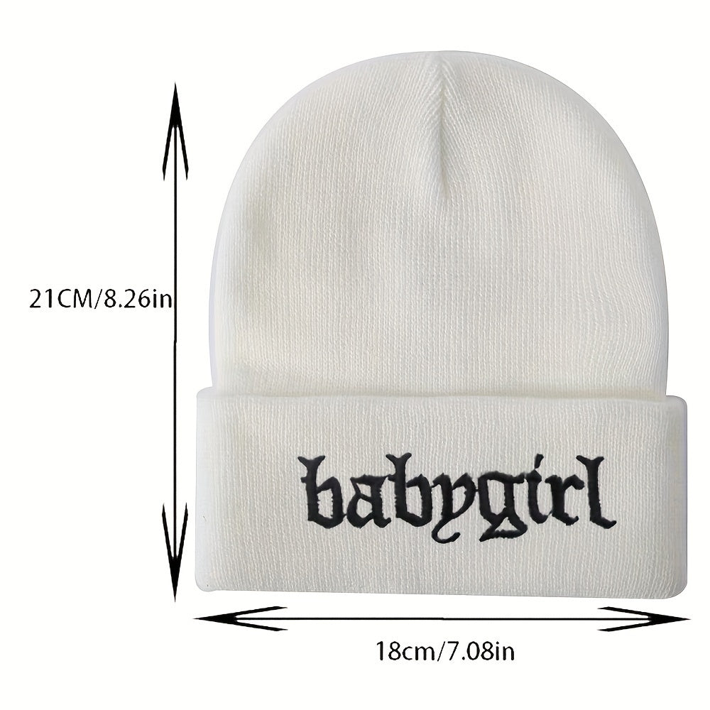 Graphic Beanie Solid Color Trendy Hats Coldproof Skull Cap Warm Beanies