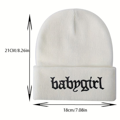 Graphic Beanie Solid Color Trendy Hats Coldproof Skull Cap Warm Beanies
