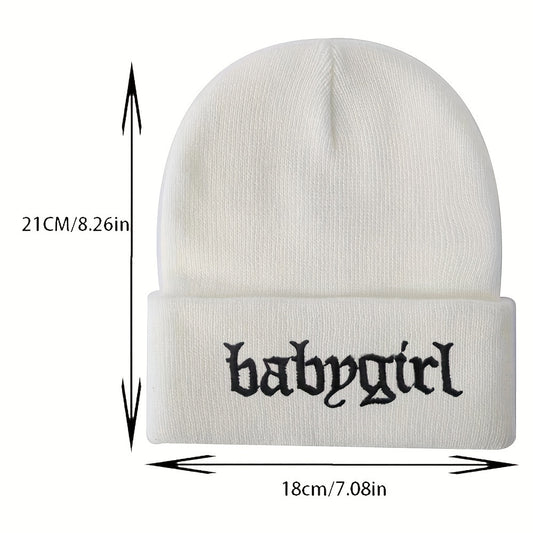 Graphic Beanie Solid Color Trendy Hats Coldproof Skull Cap Warm Beanies