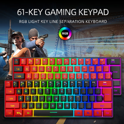 Wired Gaming Keyboard, Small RGB Backlit  Gaming Keyboard, Ultra-Compact Mini Keyboard