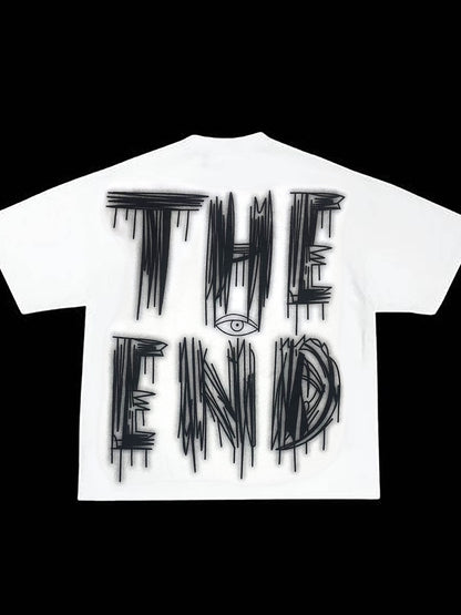 Y2K-Inspired Hand-Drawn Letter Graphic Tee
