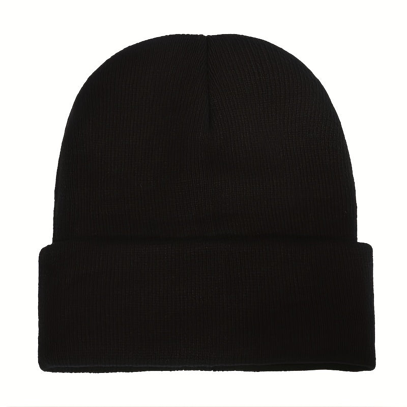 Graphic Beanie Solid Color Simple Beanies Casual Elastic Lightweight Skull Cap