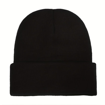 Graphic Beanie Solid Color Simple Beanies Casual Elastic Lightweight Skull Cap