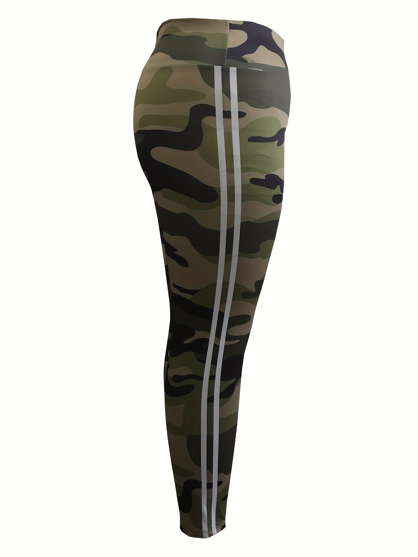 Plus Size High Waisted Camo Print Sports Leggings