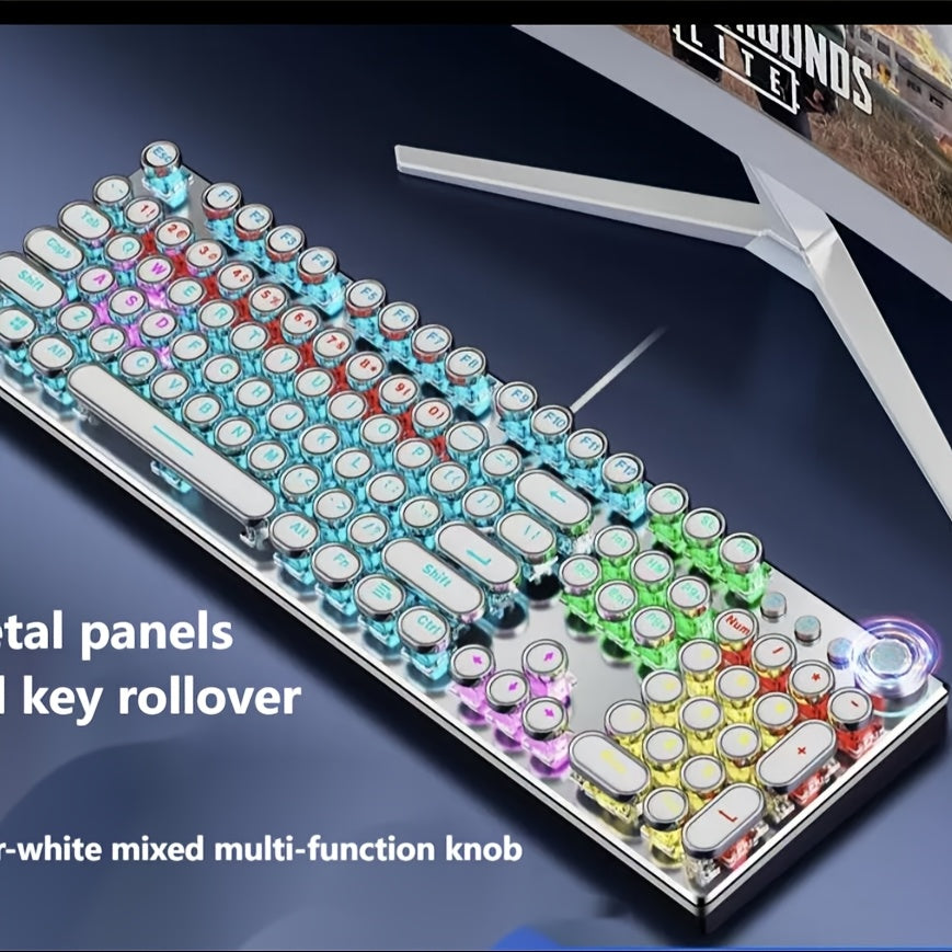 34 Kinds Of Lighting Effects, Real Mechanical Keyboard, Mouse, High Looks, USB, Wired