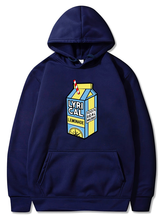 Mens Cozy Graphic Hoodies - Soft Drawstring, Oversized Comfortable Fit, Vibrant Juice Print