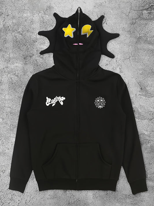 Y2K Women's Hoodie with Star & Letter Embroidery, High Elasticity, Machine Washable, Comfortable Fashion