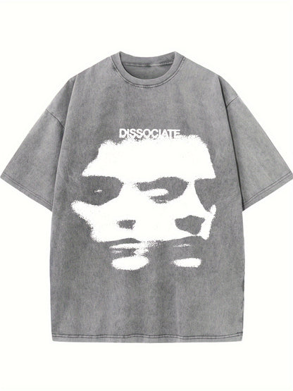 retro T-shirt, graphic men's and women's short-sleeved retro high-quality cotton men's T-shirt