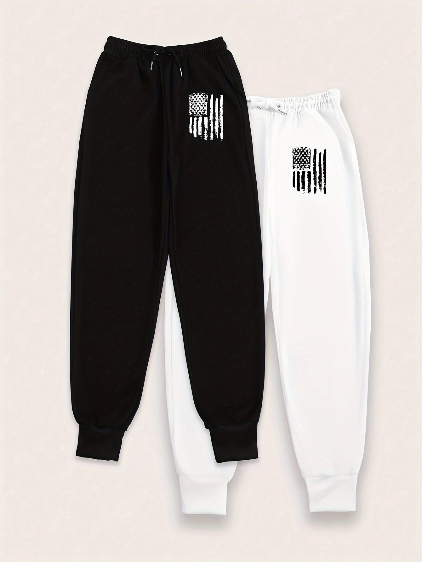 2-Pack Womens Jogger Sweatpants - Elastic Drawstring