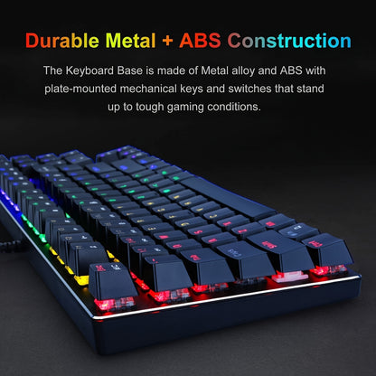Mechanical Gaming Keyboard, Compact 89 Keys RGB Backlit