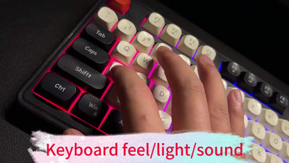 Wired Gaming Keyboard with Rainbow Backlit, Portable Black Keyboard for-98 Keys