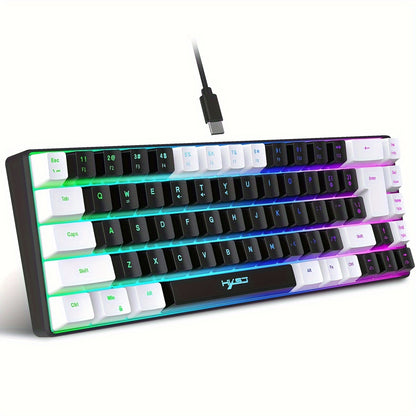 Wired Gaming Keyboard and Mouse Set, 68 Keys with RGB Backlight, Optical Mouse, USB Plug