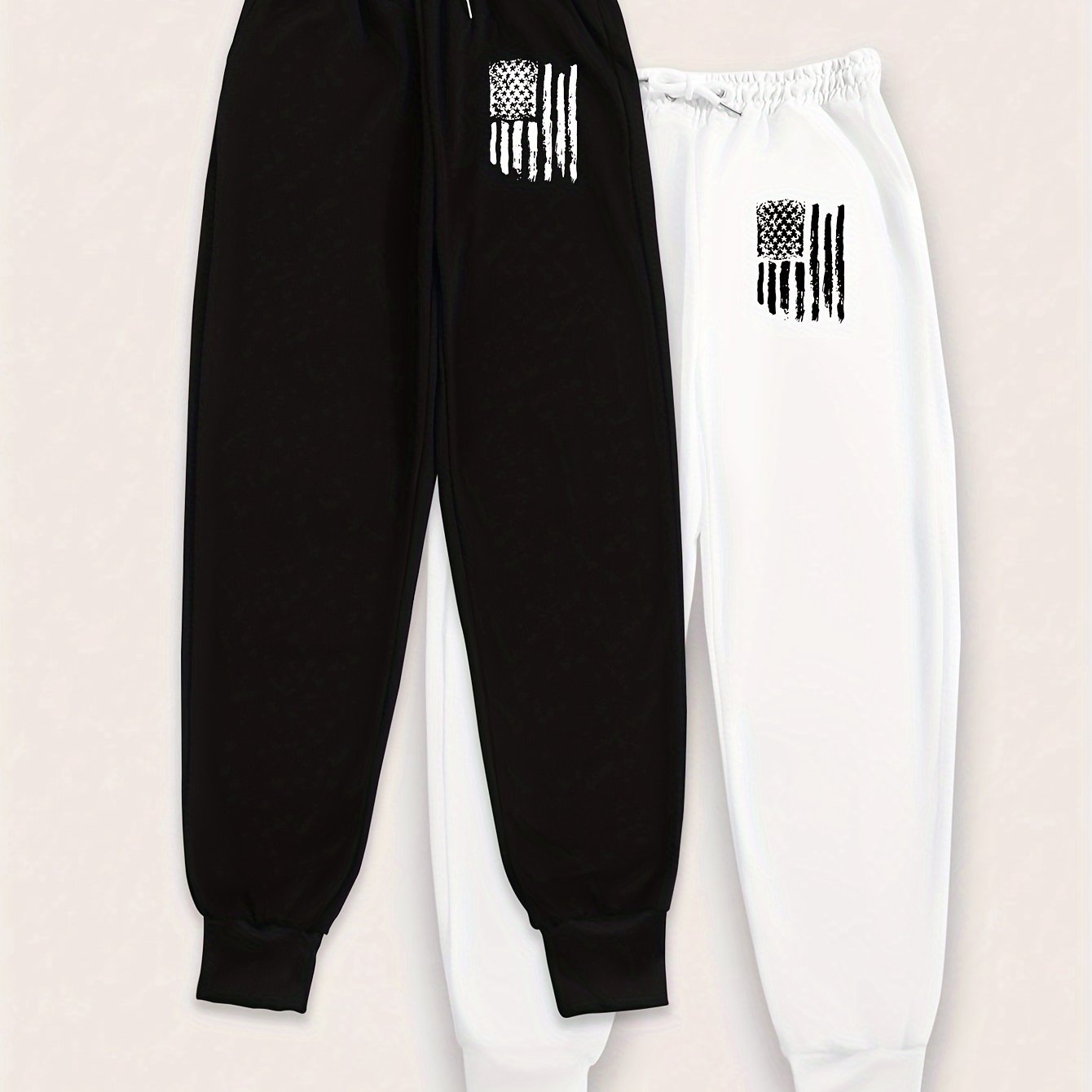 2-Pack Womens Jogger Sweatpants - Elastic Drawstring