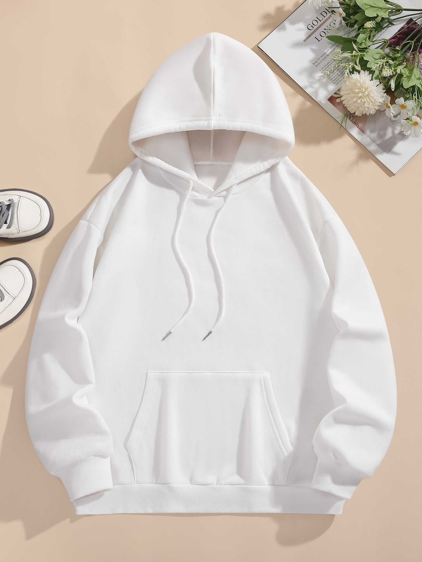Graphic Vintage Hoodie - Soft Elasticity Polyester Drawstring Hooded Sweatshirt
