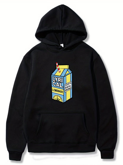 Mens Cozy Graphic Hoodies - Soft Drawstring, Oversized Comfortable Fit, Vibrant Juice Print
