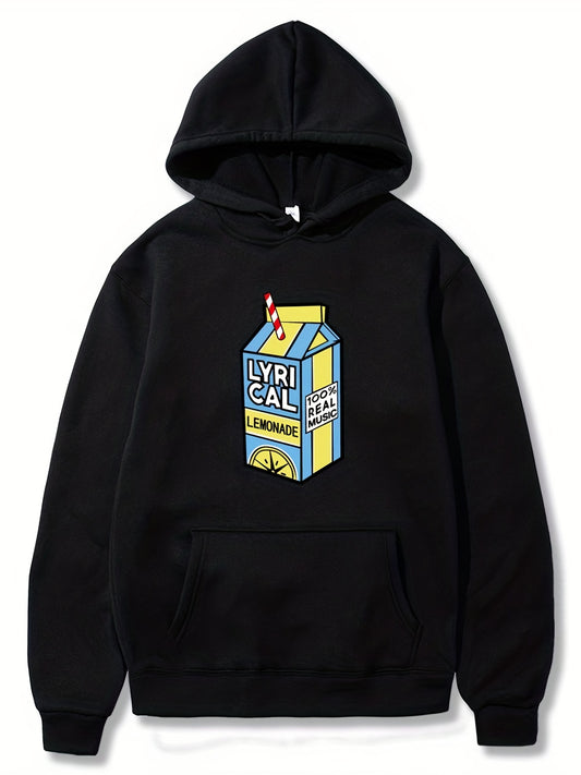 Mens Cozy Graphic Hoodies - Soft Drawstring, Oversized Comfortable Fit, Vibrant Juice Print