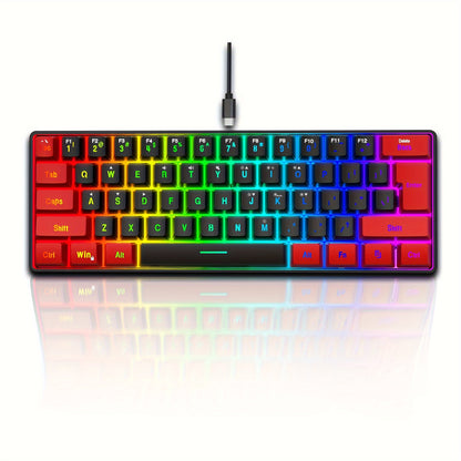 Wired Gaming Keyboard, Small RGB Backlit  Gaming Keyboard, Ultra-Compact Mini Keyboard