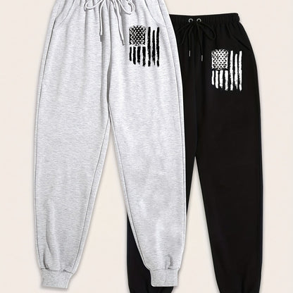 2-Pack Womens Jogger Sweatpants - Elastic Drawstring