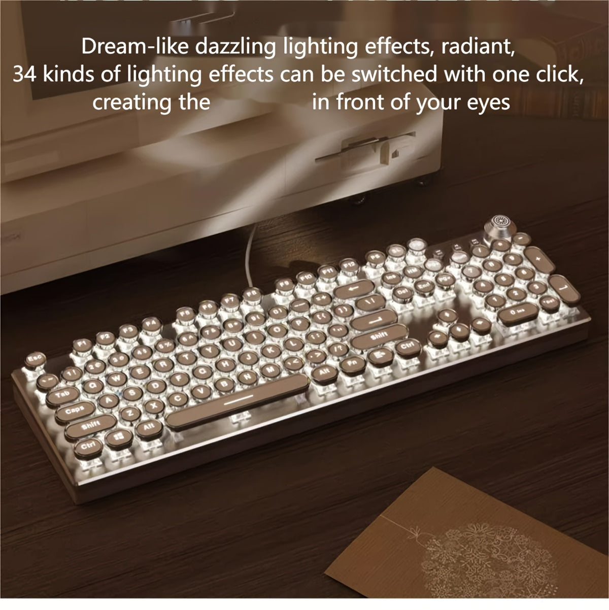 34 Kinds Of Lighting Effects, Real Mechanical Keyboard, Mouse, High Looks, USB, Wired