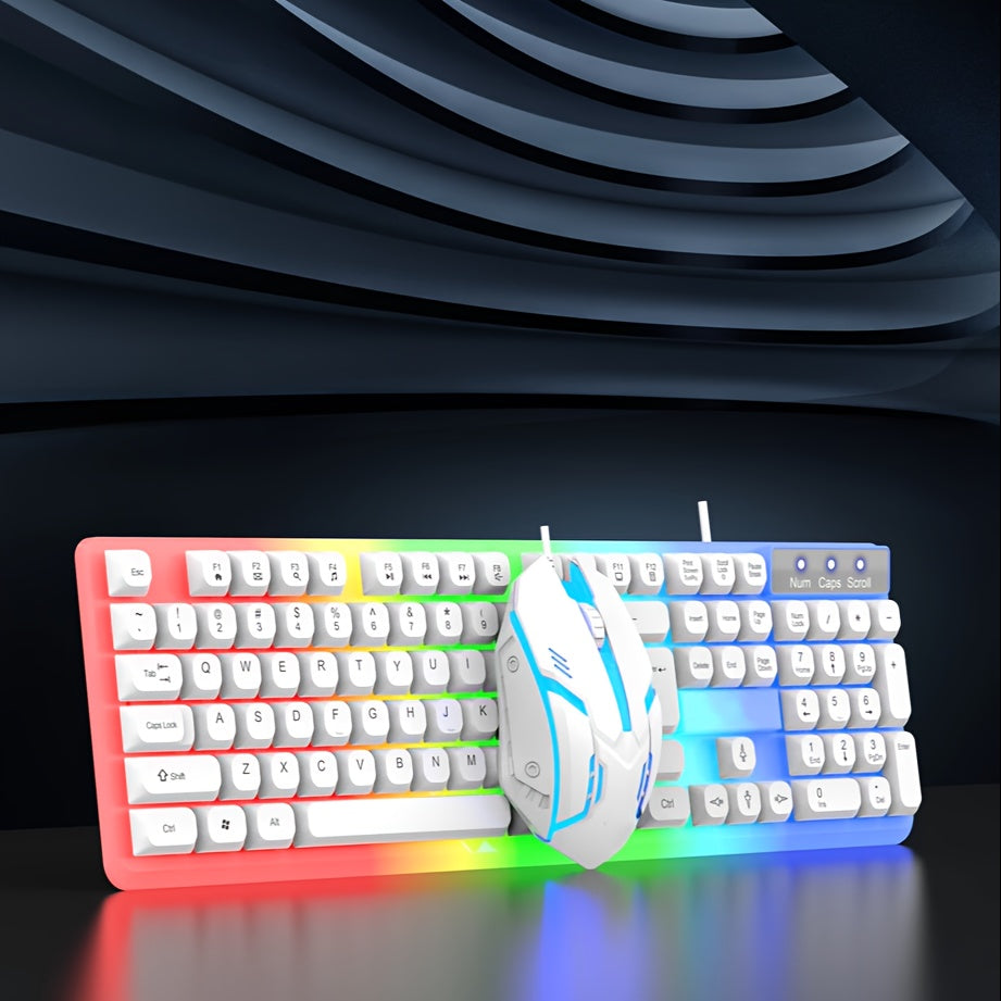 34 Kinds Of Lighting Effects, Real Mechanical Keyboard, Mouse, High Looks, USB, Wired