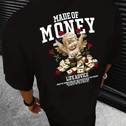 Mens Graphic Crew Neck T-Shirt - Casual Comfy "Made Of Money"