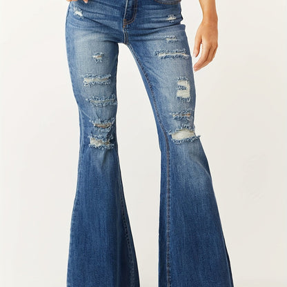 Fashionable Flared Leg Jeans - Vintage Casual Style for Women