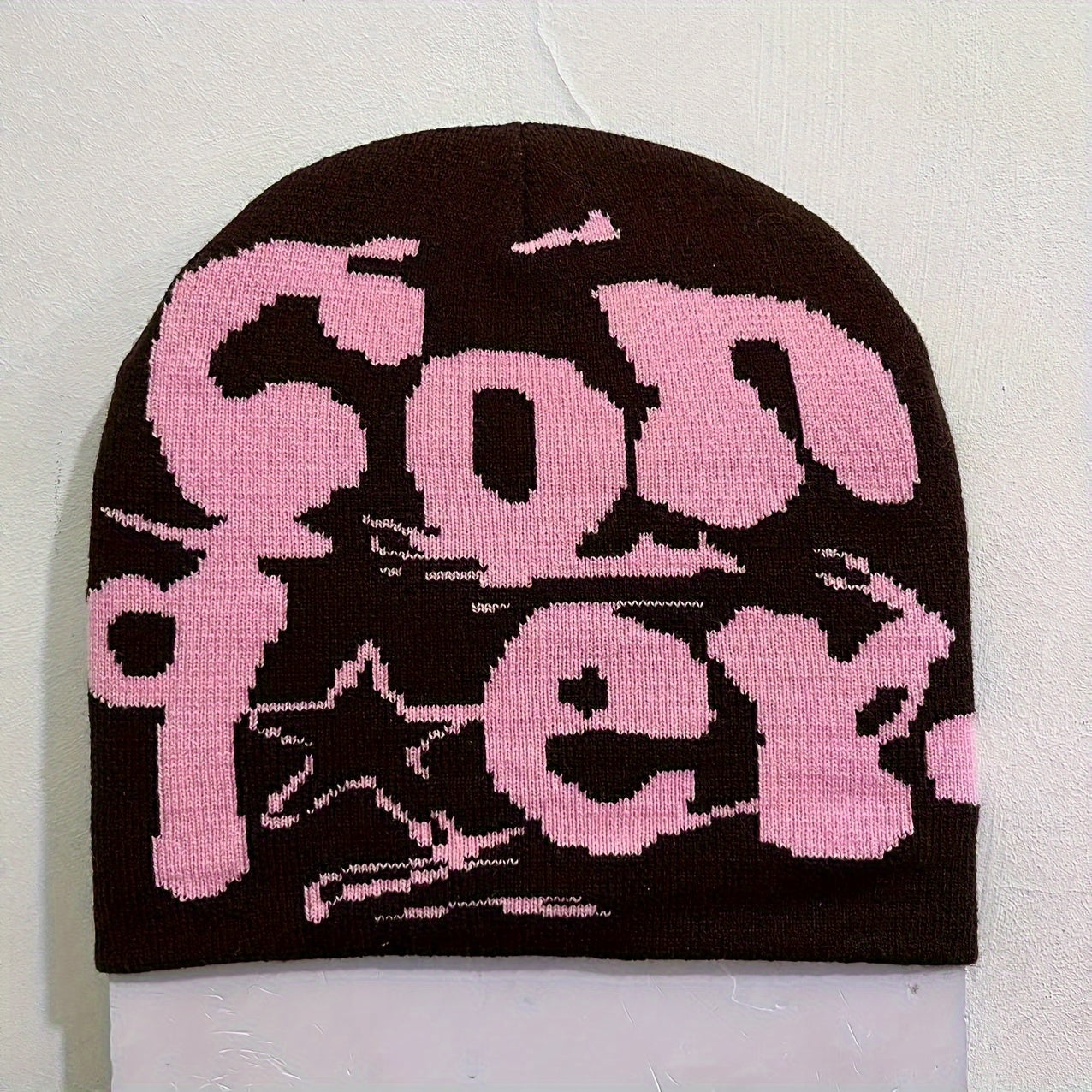 Y2K Beanie Cap, Warm graphic vintage Beanie