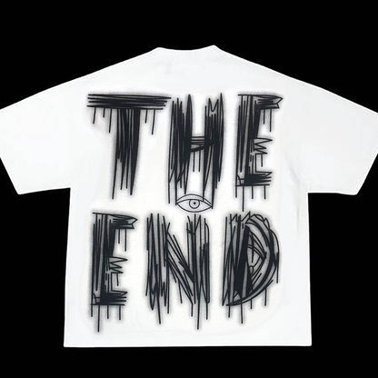 Y2K-Inspired Hand-Drawn Letter Graphic Tee