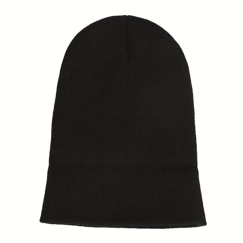 Graphic Beanie Solid Color Simple Beanies Casual Elastic Lightweight Skull Cap