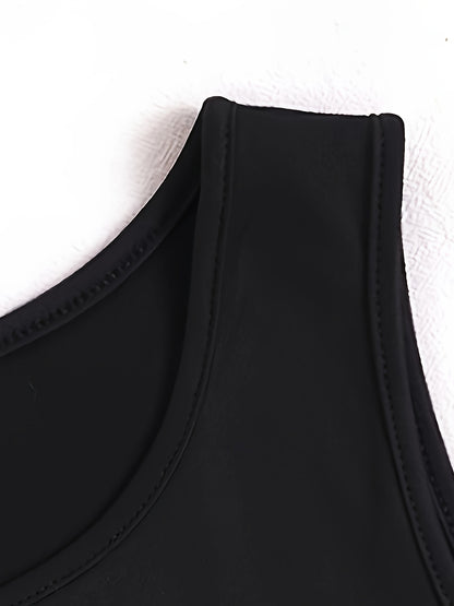 Letter Print Crop Tank Top, Y2K Sleeveless Tank Top For, Women's Clothing