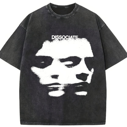 retro T-shirt, graphic men's and women's short-sleeved retro high-quality cotton men's T-shirt