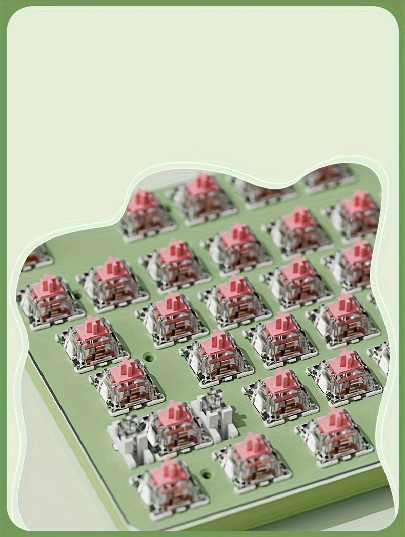 Typewriter Mechanical Gaming Keyboard, All-Metal Panel 104Keys Wired Retro Round Keycaps with LED Backlit USB Wired