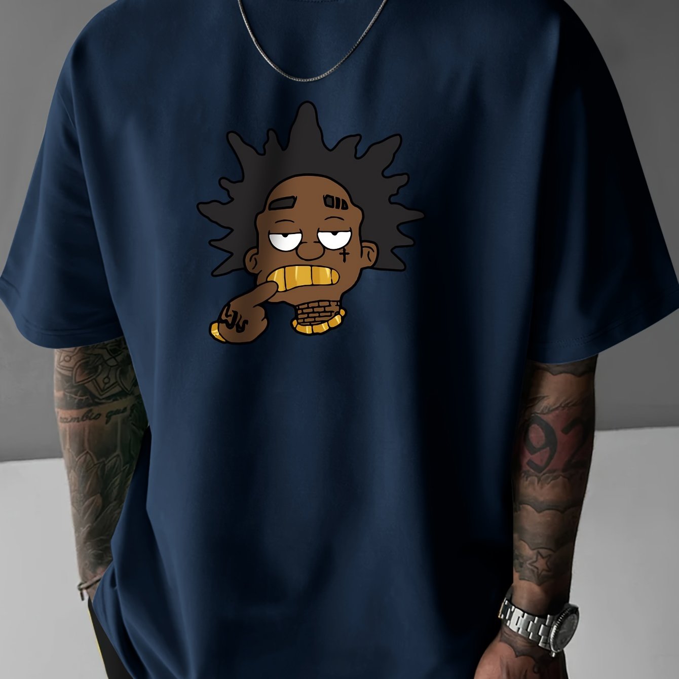 Men's Graphic Tee with Unique Portrait Design