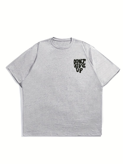 Men's Don'T Give Up Graphic T-shirt, Short Sleeve Crew Neck Tee