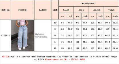 Women Jeans Wide Leg Pants Bow Washed High Waist Streetwear Denims Vintage Straight Ankle Length