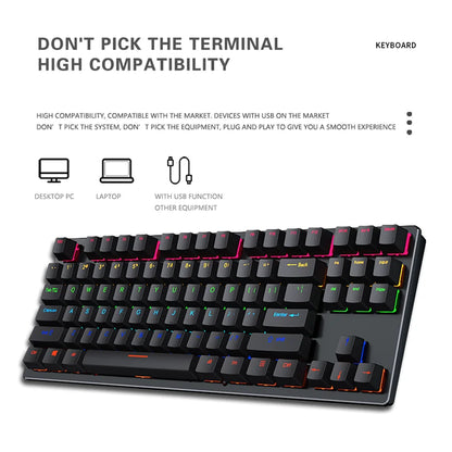Mini Backlit RGB Gaming Mechanical Keyboard Gamer Mechanic Kit Custom
