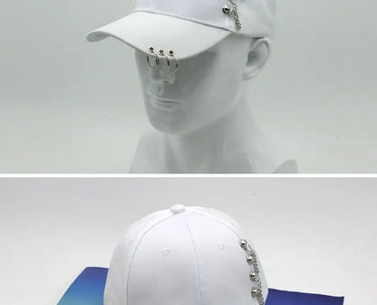 Women Men Snapback Adjustable Vintage Iron Chain Hats