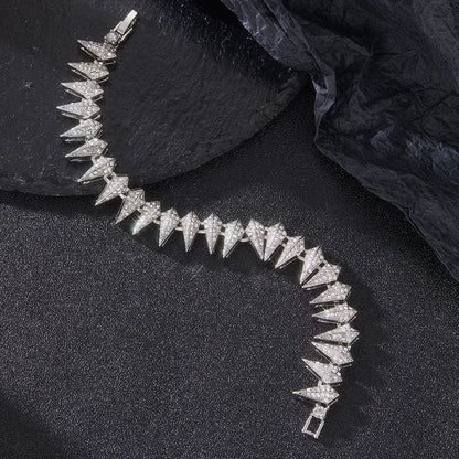 Shiny Cuban Link Chain Bracelet Women Men Gold Color Rhinestone Iced Out Chain Bracelets Jewelry