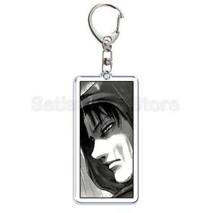 Hot Atan Allen Yeager Keychain Pendant Rtacking of The Giants Armin Arlert Levi Ackermole Playing Double Sided Acrylic Keyring