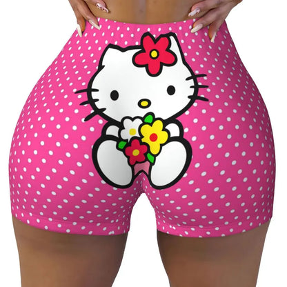 Custom Hello Kitty Cat Gym Shorts Women Athletic Shorts