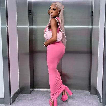 Ribbed Sexy Y2K Clothes Sleeveless Dresses For Women Party Streetwear Elegant Outfits