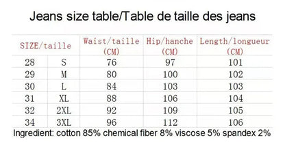 Jeans Pencil Pants Holes Distressed Men Streetwear Denims Mid Waist Slim Fit Washed Denim Ankle Length