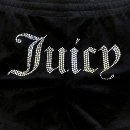 Y2K shorts Harajuku rhinestone letter print fashionable retro sports pant New Women