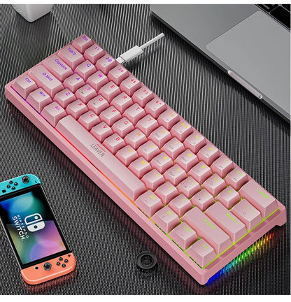 Mini Backlit RGB Gaming Mechanical Keyboard Gamer Mechanic Kit Custom