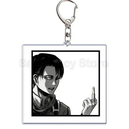 Hot Atan Allen Yeager Keychain Pendant Rtacking of The Giants Armin Arlert Levi Ackermole Playing Double Sided Acrylic Keyring
